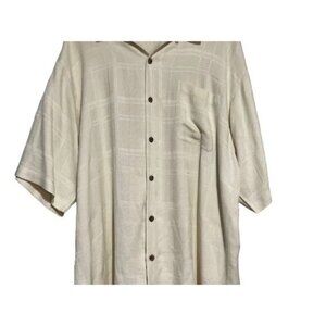 Joseph & Feiss Men's Sand Color Silk Blend Button Down Shirt Size XL